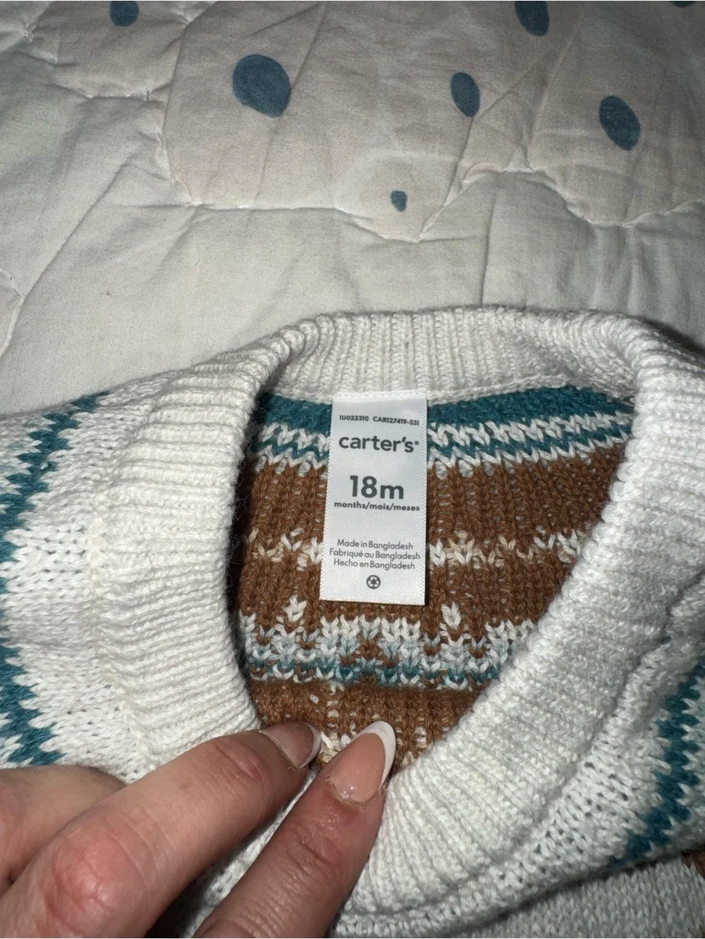 Carter’s Fair Isle Sweater – Size 18 Months